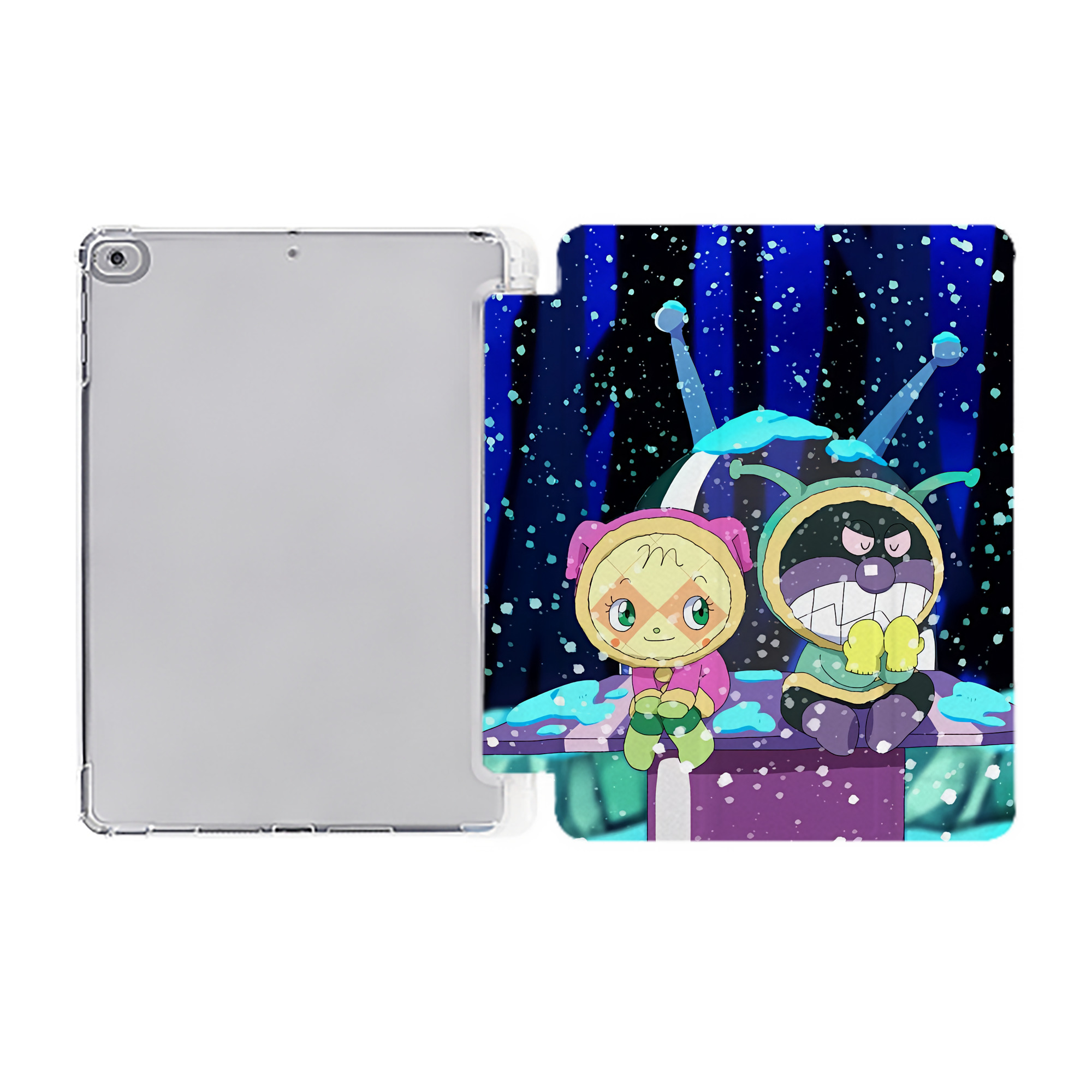 （画像用） アンパンマン Anpanman IPad ケース ペン収納付き 三つ折りスタンド PUレザー×シリコン 対応機種9.5/10.5/10.9インチ